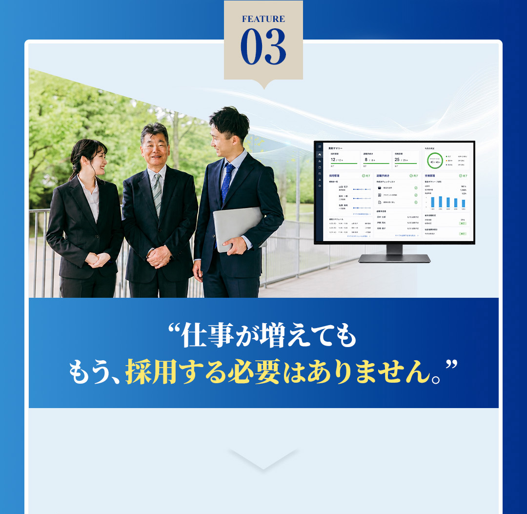 FEATURE03 仕事が増えてももう採用する必要はありません